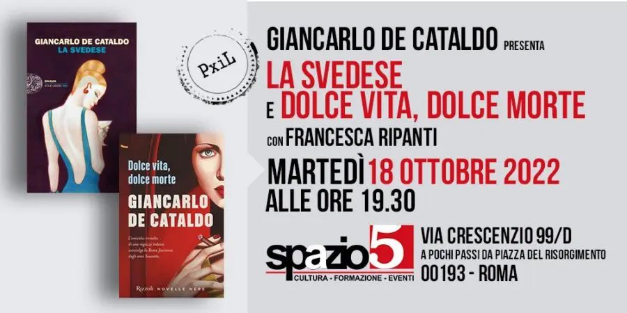 Roma, domani allo Spazio 5 De Cataldo presenterà i suoi due libri